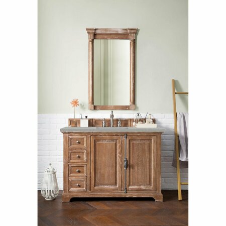 James Martin Vanities Providence 48in Single Vanity, Driftwood w/ 3 CM Eternal Serena Quartz Top 238-105-5211-3ESR